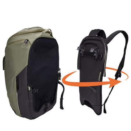Hybrydowa sakwa rowerowa i plecak Thule Paramount 26 l – zielona soft green