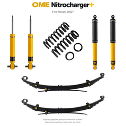 Zestaw zawieszenia OME Nitrocharger+ – Ford Ranger 2022+, lift 40 mm, stałe 600 kg z tyłu, resory wielopiórowe
