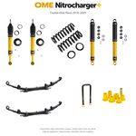 Zestaw zawieszenia OME Nitrocharger+ – Hilux Revo 2016–2025, 20–40/40 mm, różne obciążenia przodu, stałe 600 kg z tyłu, wielopiórowe, mocniejsze tłumienie przodu