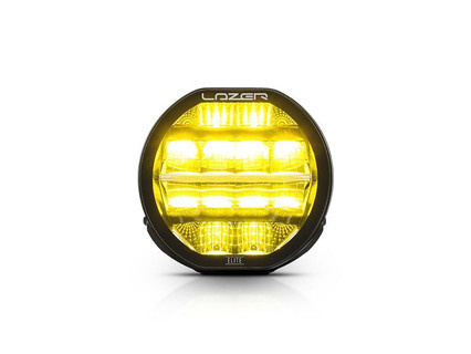 Okrągła lampa LED Lazer Lamps Sentinel 7″ Elite — żółta soczewka, ze światłem pozycyjnym