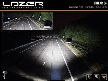 Lampa LAZER Linear 36 Double z zestawem do montażu na dachu – Isuzu D-MAX (2021 -) z relingami dachowymi