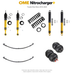 Zestaw zawieszenia OME Nitrocharger+ – Hilux Revo 2016–2025, 20–40/40 mm, różne obciążenia przodu, średnie obciążenie tyłu, paraboliczne + poduszki, mocniejsze tłumienie przodu