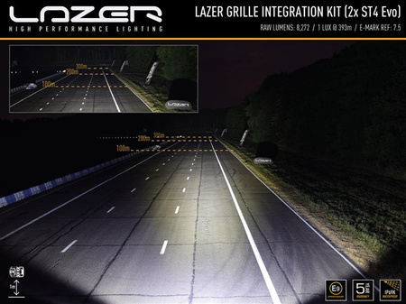 Zestaw lamp LED do grilla Lazer Lamps 2 × ST4 Evolution — Volkswagen T6.1 (2019+)