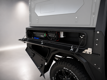 AluBlack Platforma ładunkowa ze skrzyniami do przechowywania do Isuzu D-Max 2023+ z podwójną kabiną, zestaw do Alu-Cab ModCAP