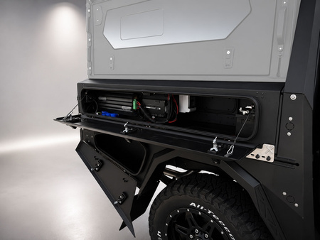 AluBlack Platforma ładunkowa ze skrzyniami do przechowywania do Toyota Hilux 2016+ z przedłużoną kabiną, zestaw do Alu-Cab ModCAP