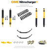 Zestaw zawieszenia OME Nitrocharger+ – Toyota LC76 4.5 V8 bez ABS 2007–2012, ok. 50 mm, obciążony przód, stałe 400 kg tyłu, resory klasyczne, smarowalne mocowania