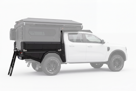 AluBlack Platforma ładunkowa ze skrzyniami do przechowywania do Ford Ranger 2023+ z podwójną kabiną, zestaw do Alu-Cab ModCAP