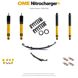 Zestaw zawieszenia OME Nitrocharger+ – Toyota Tacoma I 1998–2004, 45/50 mm, standardowe tłumienie tyłu, bez stałego obciążenia tyłu