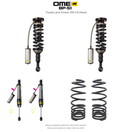 Zestaw zawieszenia OME BP-51 – Toyota Land Cruiser 250, lift 50/40 mm, stałe 200 kg z tyłu