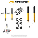 Zestaw zawieszenia OME Nitrocharger+ – Jeep Wrangler JK Unlimited 2.8 Diesel 2009–2017 LHD, 100 mm, średnie obciążenie tyłu, terenowy