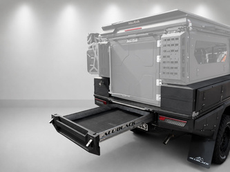 AluBlack Platforma ładunkowa ze skrzyniami do przechowywania do Toyota Hilux 2016+ z przedłużoną kabiną, zestaw do Alu-Cab ModCAP