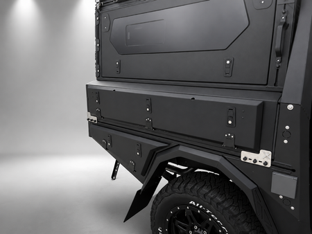 AluBlack Platforma ładunkowa ze skrzyniami do przechowywania do Toyota Hilux 2016+ z pojedynczą kabiną, zestaw do Alu-Cab ModCAP