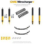 Zestaw zawieszenia OME Nitrocharger+ – Toyota LC79 Single/Double Cab 4.5 V8 ABS 10.2014–07.2016, obciążony przód, tył wg kabiny, resory klasyczne, fabryczne wieszaki