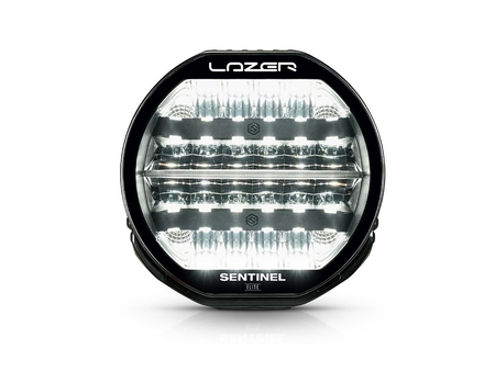 Okrągła lampa LED Lazer Lamps Sentinel 9″ Elite Gen2 — czarna, ze światłem pozycyjnym