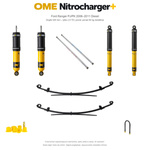 Zestaw zawieszenia OME Nitrocharger+ – Ford Ranger PJ/PK 2006–2011 Diesel, tył 20 mm, przód ponad 60 kg, drążki 925 mm, tylko 2.5 TD, średnie obciążenie tyłu, standardowe tłumienie tyłu