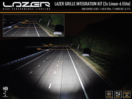 Zestaw lamp LED do grilla Lazer Lamps 2 × Linear 6 Elite — Toyota Hilux Revo (Com., Invincible) 2021+