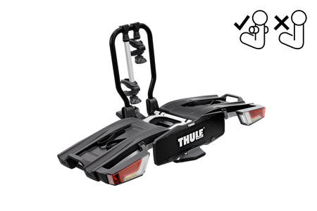 Bagażnik rowerowy na hak Thule EasyFold XT F – 2 rowery FIX4BIKE – aluminiowy / czarny