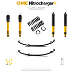 Zestaw zawieszenia OME Nitrocharger+ – Isuzu D-Max II 2012–2020, 30 mm, średnie obciążenie tyłu, standardowe tłumienie przodu, standardowe tłumienie tyłu, pickup poza LS-M