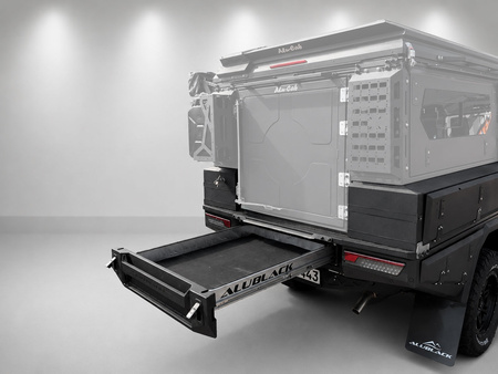 AluBlack Platforma ładunkowa ze skrzyniami do przechowywania do Toyota Hilux 2016+ z przedłużoną kabiną, zestaw do Alu-Cab ModCAP