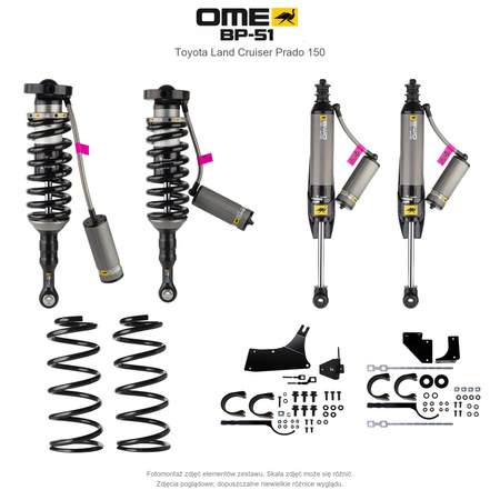 Zestaw zawieszenia OME BP-51 – Toyota LC150 od 10.2017, 40 mm, z KDSS, średnie obciążenie tyłu