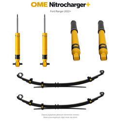 Zestaw zawieszenia OME Nitrocharger+ – Ford Ranger 2022+, lift 0/40 mm, średnie obciążenie tyłu, resory wielopiórowe