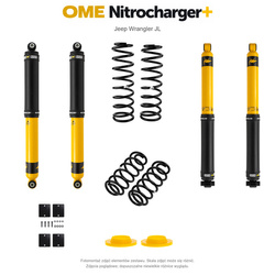 Zestaw zawieszenia OME Nitrocharger+ – Jeep Wrangler JL 4-drzwiowy 3.6 V6, 50 mm, pod sam zderzak, stałe 150 kg z tyłu, mocniejsze tłumienie tyłu