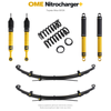 Zawieszenie OME Nitrocharger+ Toyota Hilux Travo MY26 20–40/50 mm – stałe 300 kg z tyłu, wielopiórowe / mocniejsze tłumienie przodu / mocniejsze tłumienie tyłu
