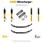 Zestaw zawieszenia OME Nitrocharger+ przód / Sport tył – Ford Ranger PX 2011–2018, 50/40 mm, stałe 300 kg z tyłu, standardowe tłumienie przodu, charakterystyka Sport z tyłu