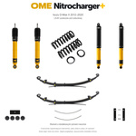 Zestaw zawieszenia OME Nitrocharger+ – Isuzu D-Max II 2012–2020, 30 mm, stałe 300 kg z tyłu, standardowe tłumienie przodu, mocniejsze tłumienie tyłu, LS-M i podwozie pod zabudowę, dodatkowe pióra