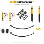 Zestaw zawieszenia OME Nitrocharger+ – Ford Ranger 2022+, lift 20/40 mm, średnie obciążenie tyłu, resory paraboliczne z poduszkami / Volkswagen Amarok II