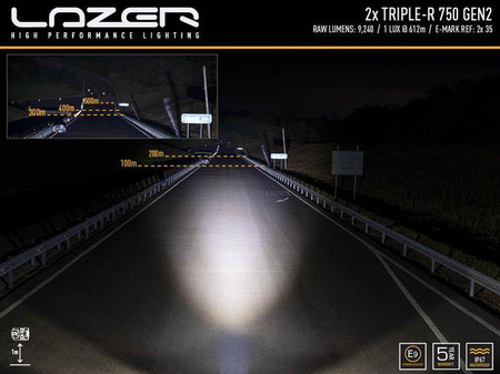 Zestaw lamp LED do grilla Lazer Lamps 2 × Triple-R 750 Standard — Renault Master 2020+