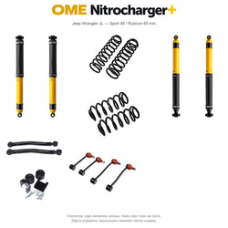Zestaw zawieszenia OME Nitrocharger+ – Jeep Wrangler JL 4-drzwiowy 3.6 V6, Sport 90 / Rubicon 65 mm, lekki przód, stałe 300 kg z tyłu, terenowy