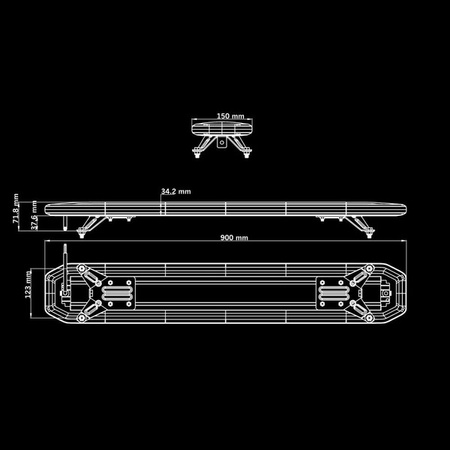 Belka ostrzegawcza Strands Skylord EXP 900 mm