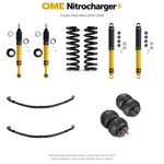 Zestaw zawieszenia OME Nitrocharger+ – Hilux Revo 2016–2025, 40/40 mm, duże dodatkowe obciążenie przodu, stałe 600 kg z tyłu, paraboliczne + poduszki