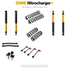 Zestaw zawieszenia OME Nitrocharger+ – Jeep Wrangler JL 4-drzwiowy 3.6 V6, Sport 90 / Rubicon 65 mm, przód z dodatkowym osprzętem, stałe 150 kg z tyłu, terenowy