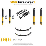 Zestaw zawieszenia OME Nitrocharger+ – Toyota LC79 Single/Double Cab 4.5 V8 ABS 2012–09.2014, obciążony przód, tył 500/600 kg (Double/Single), resory klasyczne, fabryczne wieszaki