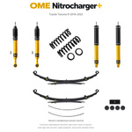 Zestaw zawieszenia OME Nitrocharger+ – Toyota Tacoma III 2016–2023, przód 50 mm, tył z dodatkowymi piórami, przód od 100 kg, stałe 300 kg z tyłu