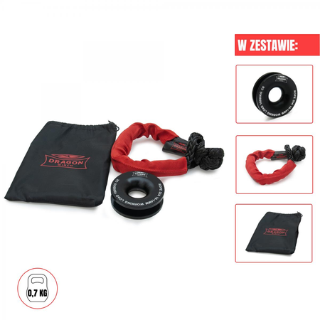 Zblocze do liny syntetycznej Dragon Winch 10 000 kg / 22000 lbs