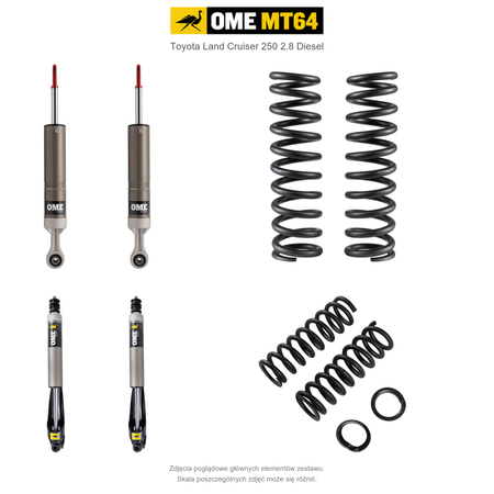 Zestaw zawieszenia OME MT64 – Toyota Land Cruiser 250, lift 50/40 mm, średnie obciążenie tyłu