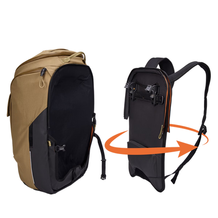 Hybrydowa sakwa rowerowa i plecak Thule Paramount 26 l – brązowa nutria