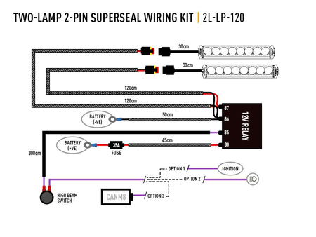 Wiązka do podłączenia dwóch lamp Lazer Two-Lamp 2-Pin Superseal 12V