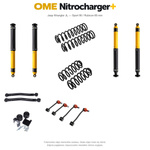 Zestaw zawieszenia OME Nitrocharger+ – Jeep Wrangler JL 4-drzwiowy 3.6 V6, Sport 90 / Rubicon 65 mm, przód z dodatkowym osprzętem, stałe 150 kg z tyłu, terenowy