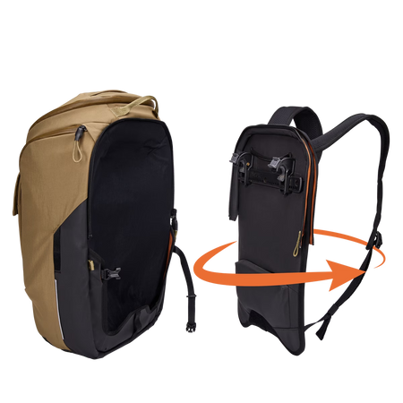 Hybrydowa sakwa rowerowa i plecak Thule Paramount 26L - brązowa nutria