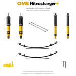 Zestaw zawieszenia OME Nitrocharger+ – Ford Ranger PJ/PK 2006–2011 Diesel, tył 20 mm, przód ponad 60 kg, drążki 1024 mm, średnie obciążenie tyłu, standardowe tłumienie tyłu