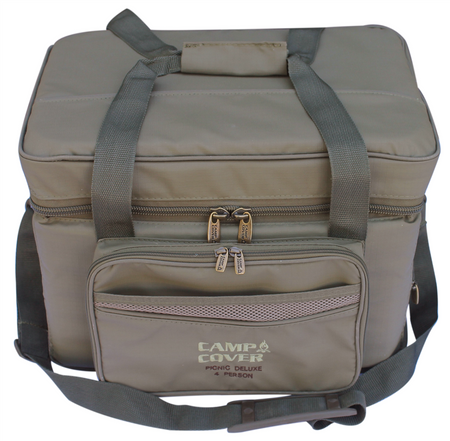 Torba termiczna piknikowa Camp Cover Deluxe dla 4 osób — kolor khaki