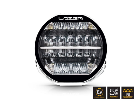 Okrągła lampa LED Lazer Lamps Sentinel 9″ Standard — biała, ze światłem pozycyjnym