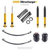 Zestaw zawieszenia OME Nitrocharger+ – Ford Ranger 2022+, lift 20/40 mm, stałe 300 kg z tyłu, resory paraboliczne z poduszkami, alternatywne amortyzatory przednie, mocniejsze tłumienie tyłu