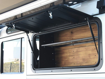 Aluminiowe okno uchylne Front Runner Gullwing do Defendera 1983–2016