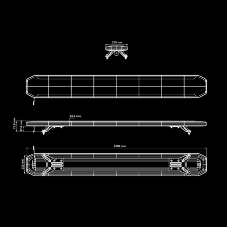 Belka sygnalizacyjna Strands Skylord EXP Warning Light Roof Bar - 1200 mm