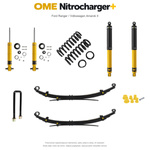 Zestaw zawieszenia OME Nitrocharger+ – Ford Ranger 2022+, lift 40 mm, stałe 300 kg z tyłu, resory wielopiórowe, mocniejsze tłumienie tyłu / Volkswagen Amarok II